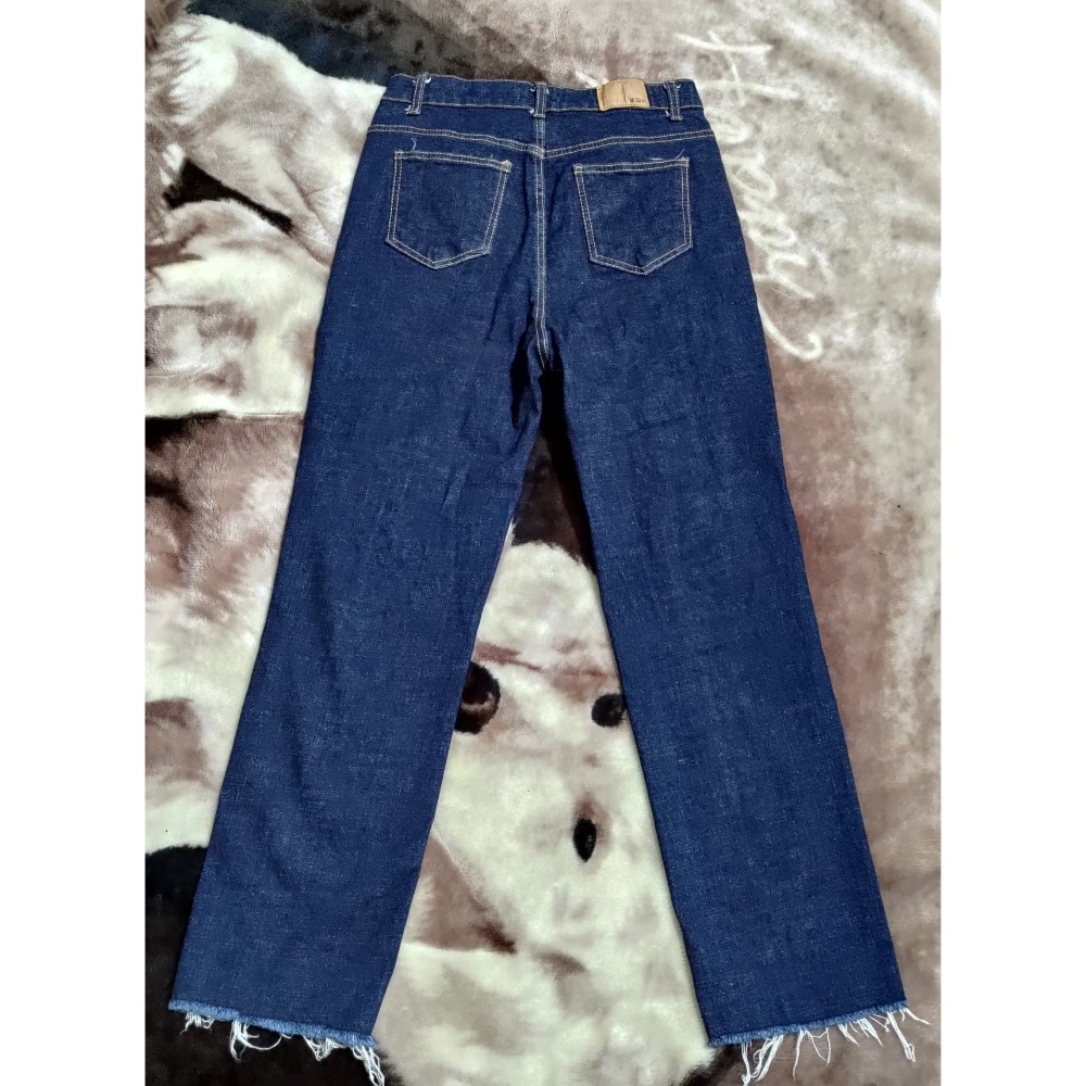 韓國買回 NEED J 牛仔褲 下擺抽鬚 L 厚磅 挺版 588-細節圖3