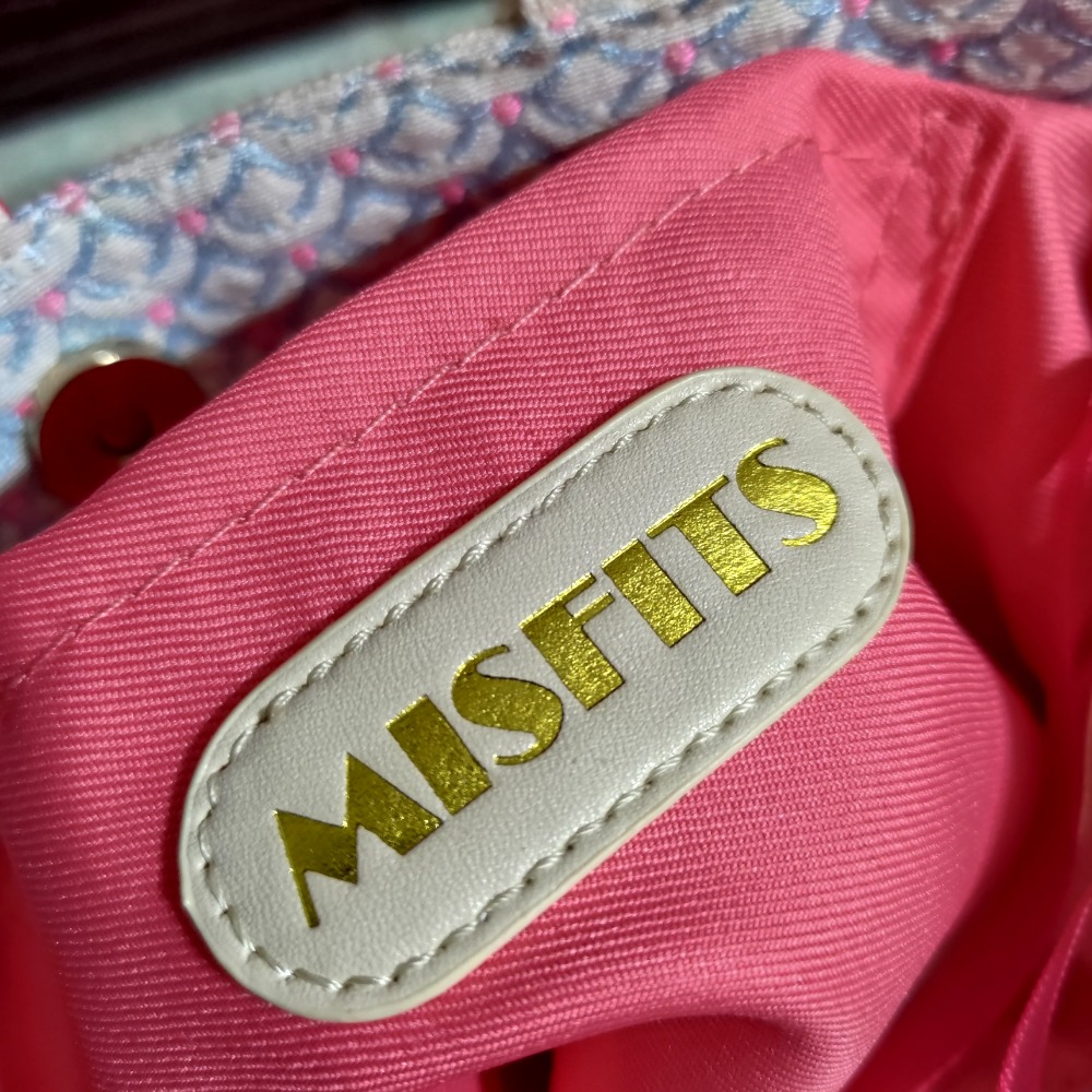 日本 MISFITS 可愛貓咪款 刺繡 荷葉滾邊 肩背包 手提包 800-細節圖4