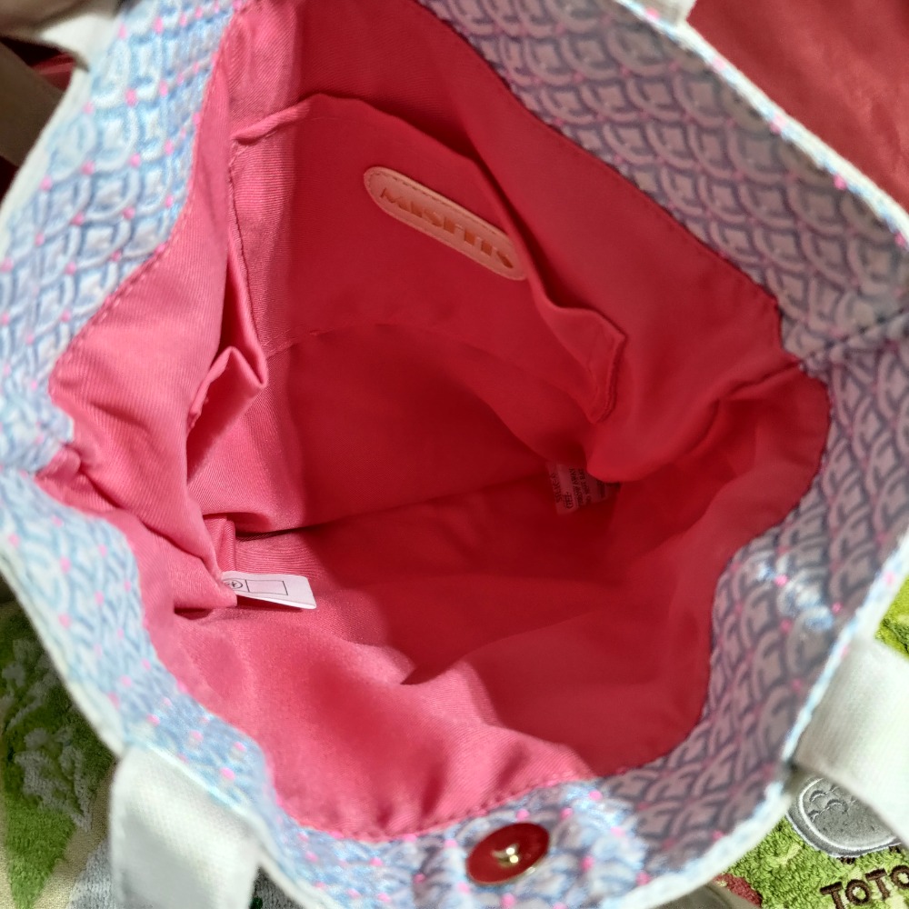 日本 MISFITS 可愛貓咪款 刺繡 荷葉滾邊 肩背包 手提包 800-細節圖5