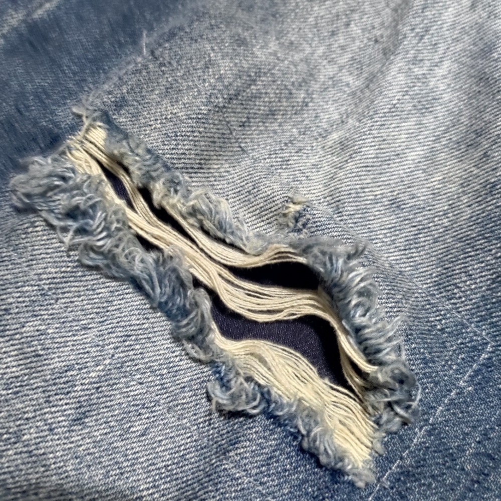 NAVY 縮口褲 牛仔褲 女款 S 破壞補丁 500-細節圖4