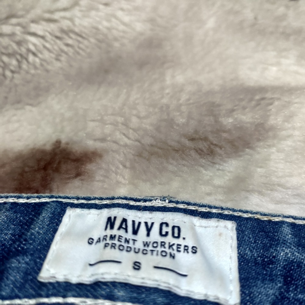 NAVY 縮口褲 牛仔褲 女款 S 破壞補丁 500-細節圖5