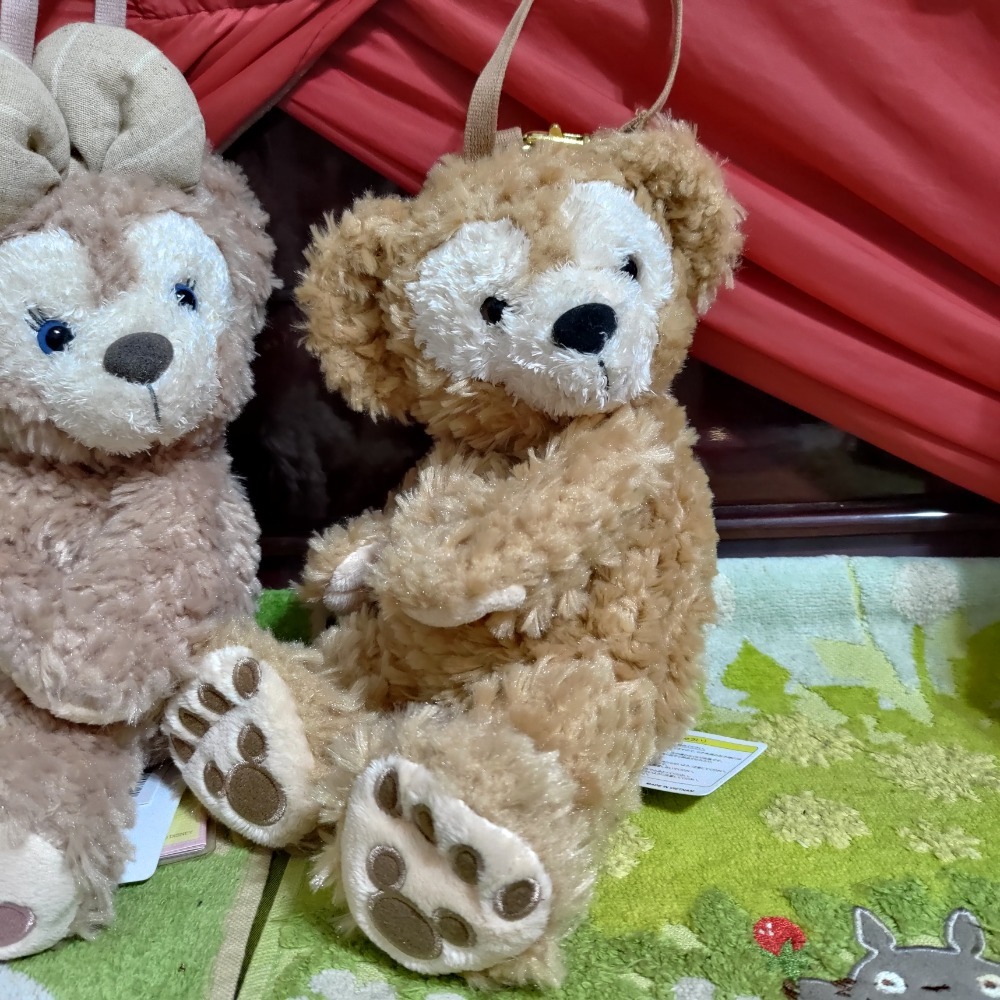 日本 海洋迪士尼 達菲 雪莉玫 側掛包 吊飾 零錢包 收納包 側頭拉鍊包 一隻600-細節圖3