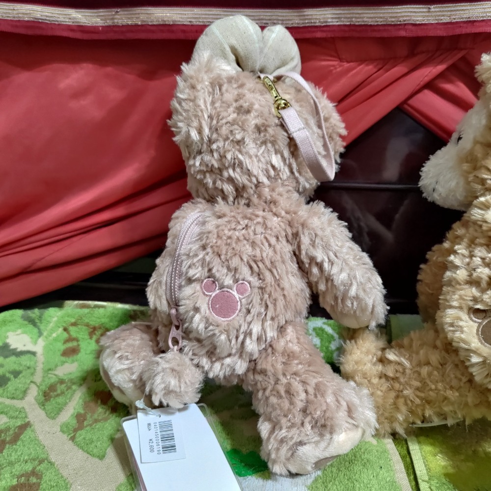 日本 海洋迪士尼 達菲 雪莉玫 側掛包 吊飾 零錢包 收納包 側頭拉鍊包 一隻600-細節圖4