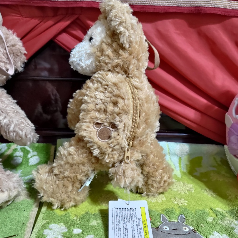 日本 海洋迪士尼 達菲 雪莉玫 側掛包 吊飾 零錢包 收納包 側頭拉鍊包 一隻600-細節圖5