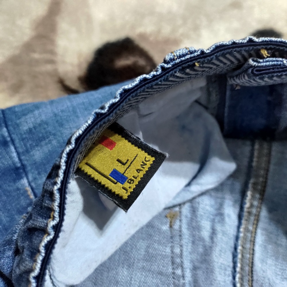 韓國 J.BLANC 牛仔長裙 過膝裙 L 前開叉 488 彈性-細節圖6