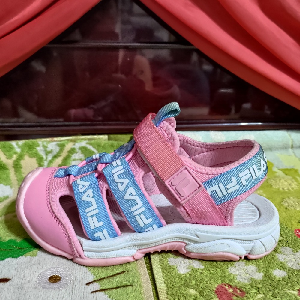 FILA 斐樂 童鞋 護趾 涼鞋 粉色 中大童 20公分 850-細節圖3