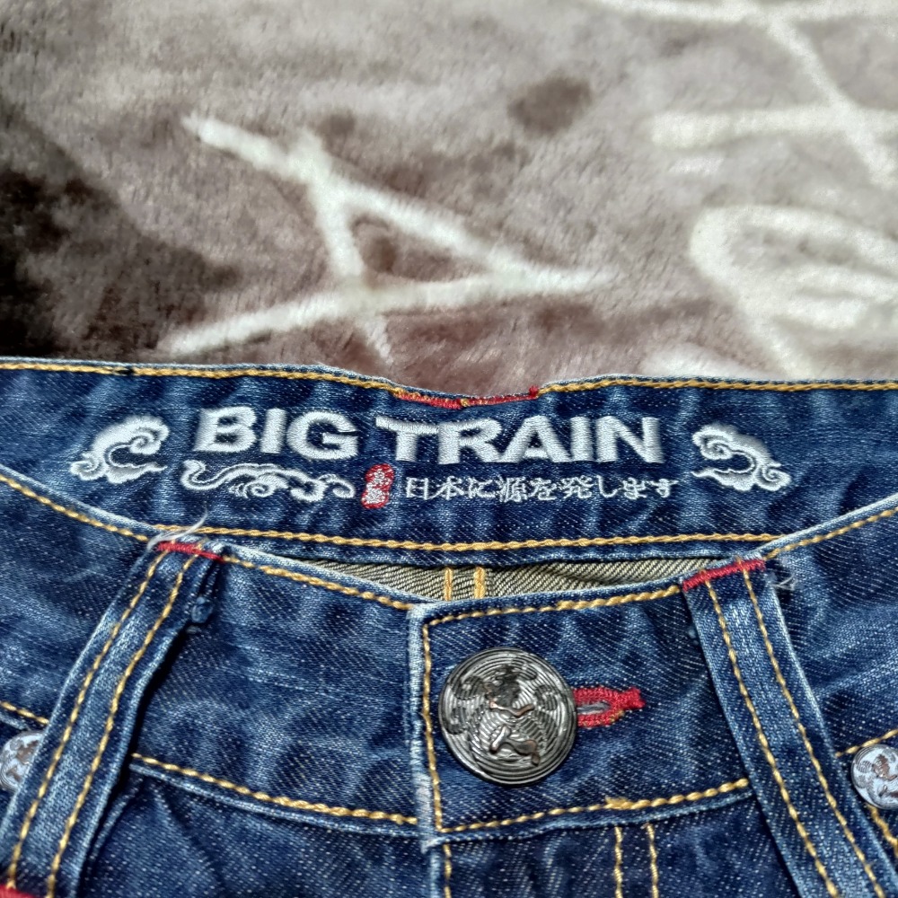 BIG TRAIN 日本高橋 墨達人達摩 牛仔褲 刺繡 M 標30-32腰穿 700-細節圖4