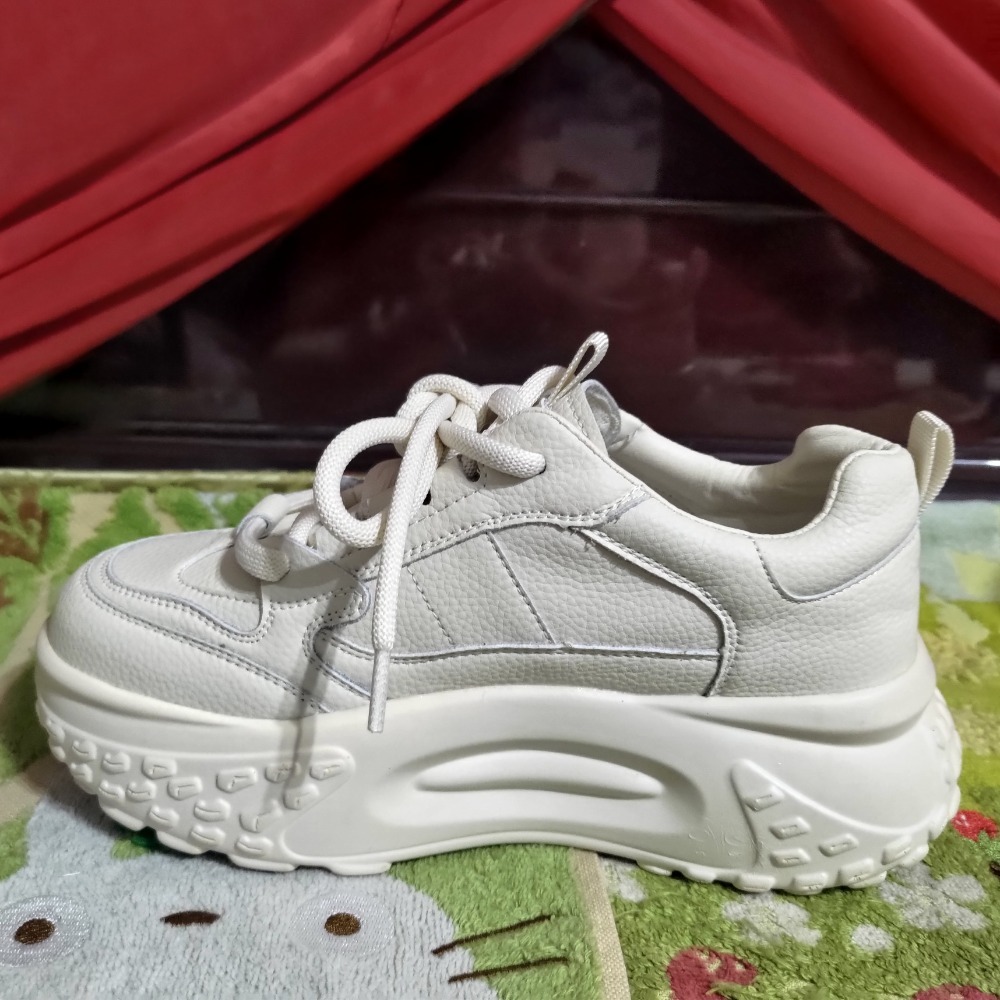 真皮 厚底鞋 米色 23號 700 氣墊內裏-細節圖6