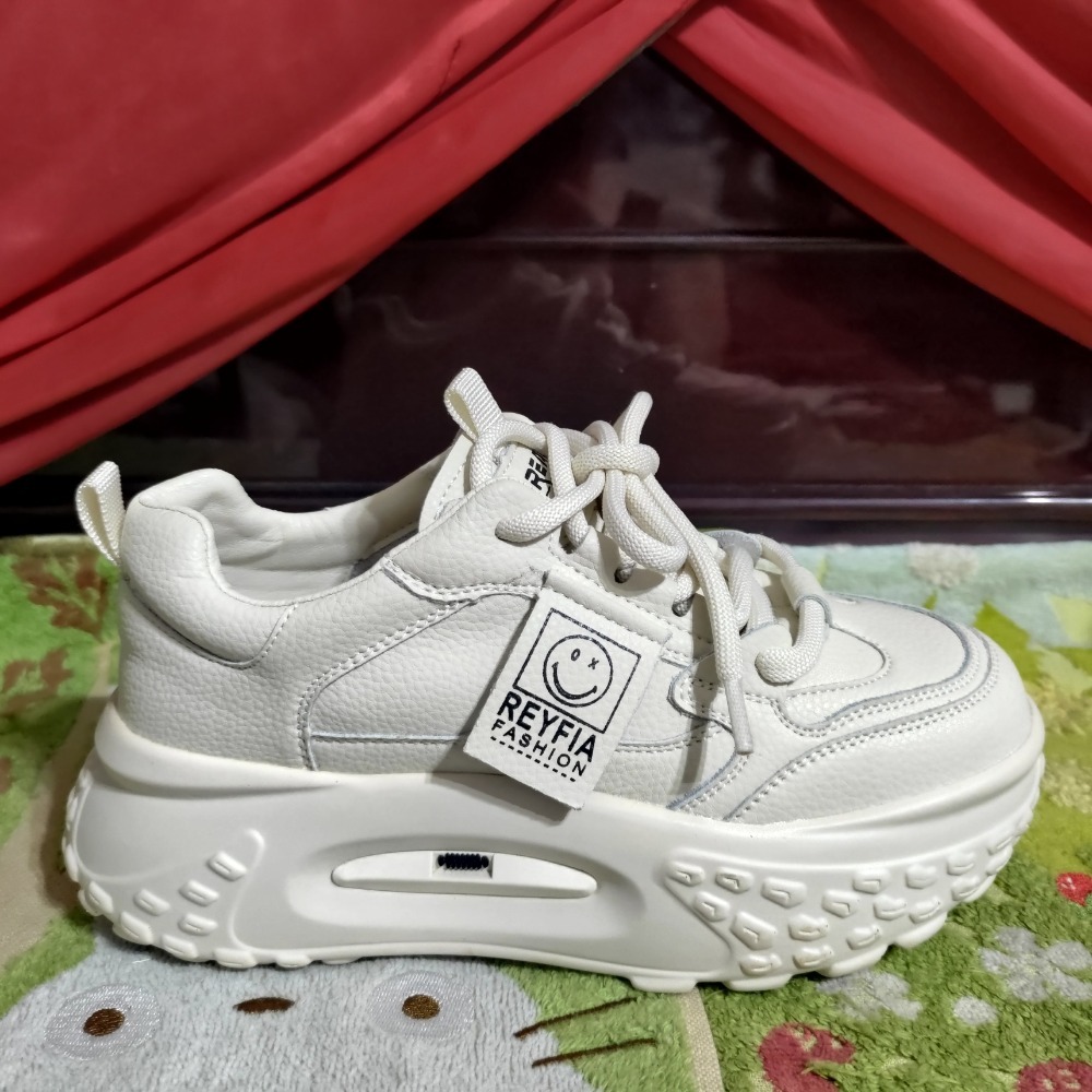 真皮 厚底鞋 米色 23號 700 氣墊內裏-細節圖7