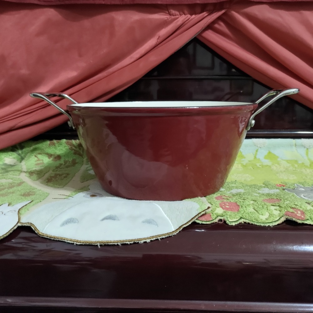 二手 SILWA 雙耳湯鍋 紅色 鍋裏有瑕疵請放大檢查-細節圖3