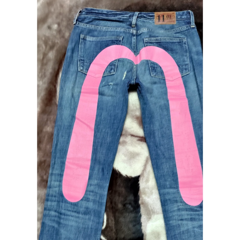 Evisu 女款 牛仔褲 27腰 彈性 4200 大M印花-細節圖8