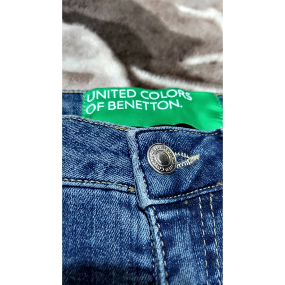 United Colors of  Benetton 刷色 修身 彈性 單寧 長褲 28腰 1280 厚磅 挺版-細節圖3