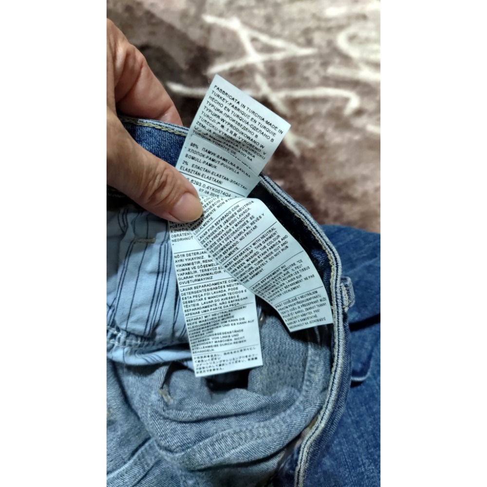 United Colors of  Benetton 刷色 修身 彈性 單寧 長褲 28腰 1280 厚磅 挺版-細節圖4