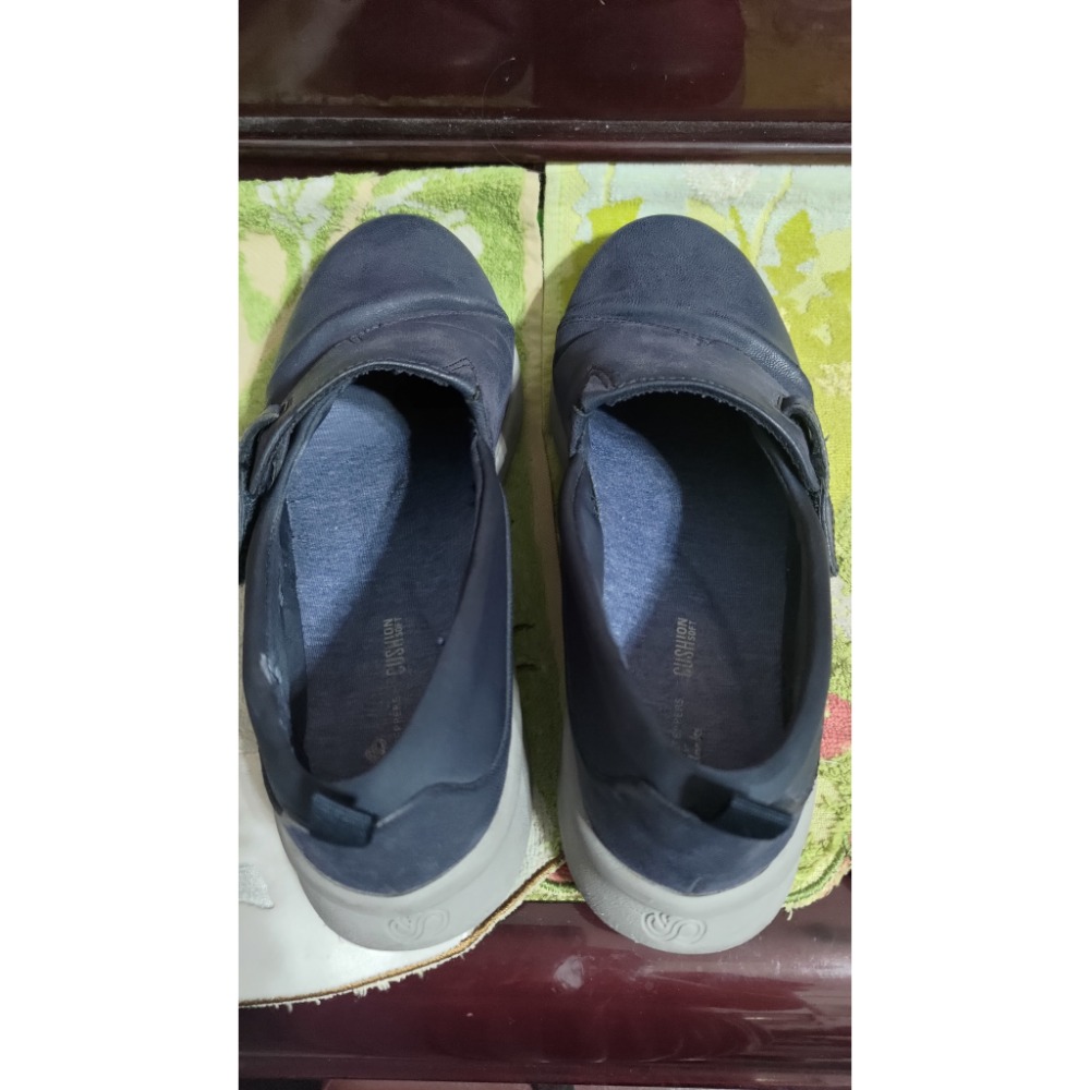 Clarks 包鞋 魔鬼氈 休閒鞋 福樂鞋 海軍藍 us7.5 CN235 EU38 500-細節圖2