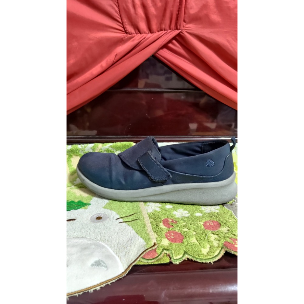 Clarks 包鞋 魔鬼氈 休閒鞋 福樂鞋 海軍藍 us7.5 CN235 EU38 500-細節圖4