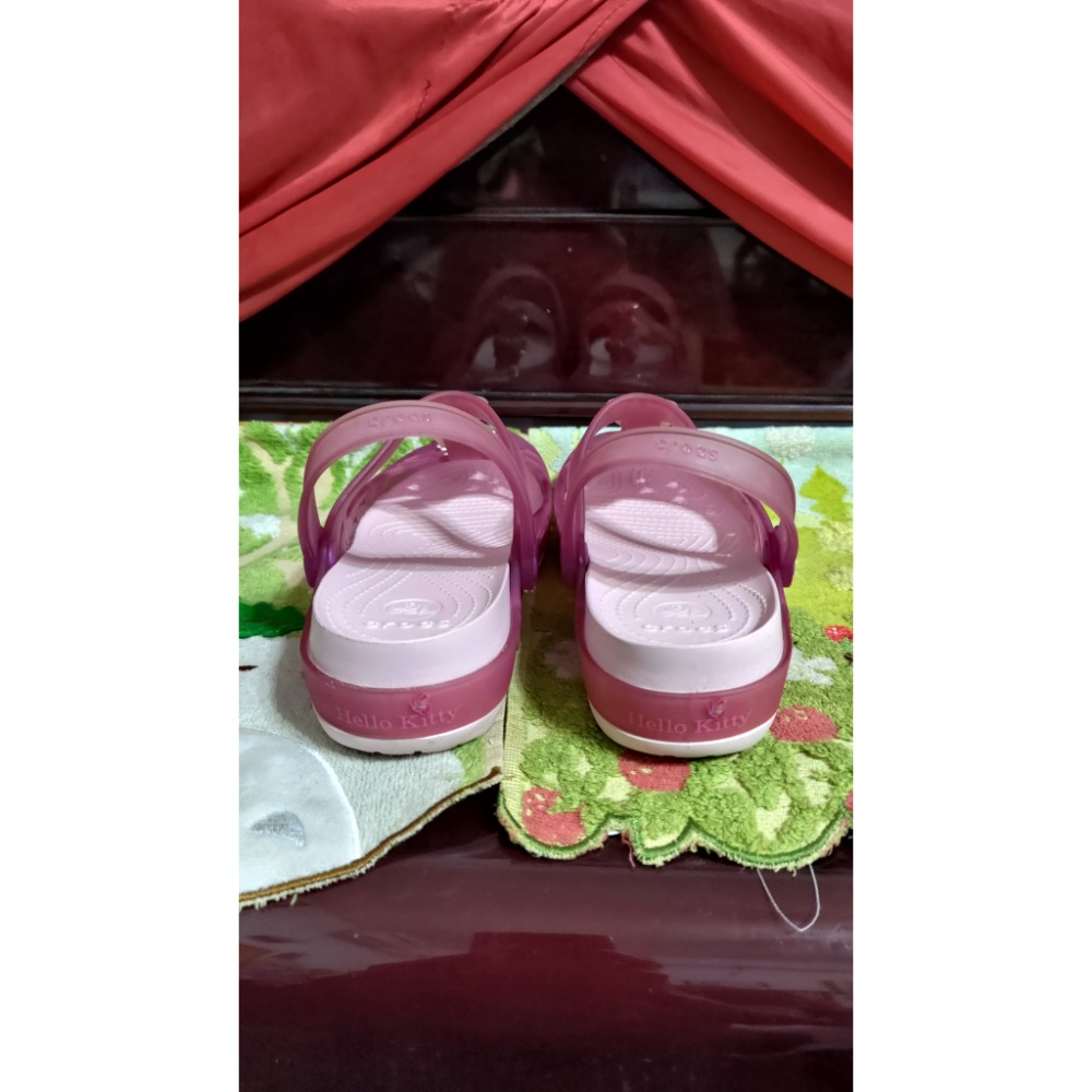 Crocs 卡駱馳 果凍鞋 透氣 楔型 拖鞋 Hello Kitty 款 歐碼w6 36碼 長度22公分 880-細節圖3