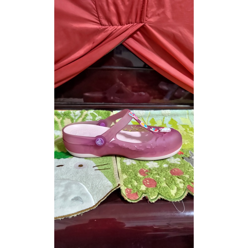 Crocs 卡駱馳 果凍鞋 透氣 楔型 拖鞋 Hello Kitty 款 歐碼w6 36碼 長度22公分 880-細節圖5