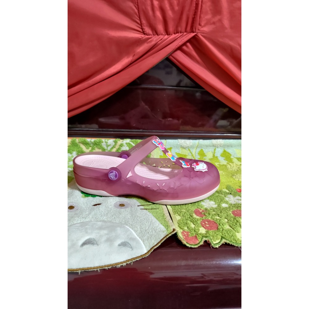 Crocs 卡駱馳 果凍鞋 透氣 楔型 拖鞋 Hello Kitty 款 歐碼w6 36碼 長度22公分 880-細節圖8