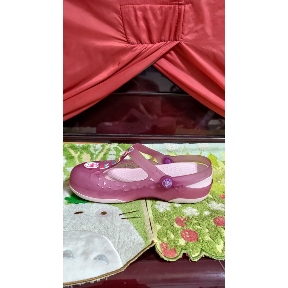 Crocs 卡駱馳 果凍鞋 透氣 楔型 拖鞋 Hello Kitty 款 歐碼w6 36碼 長度22公分 880-細節圖9