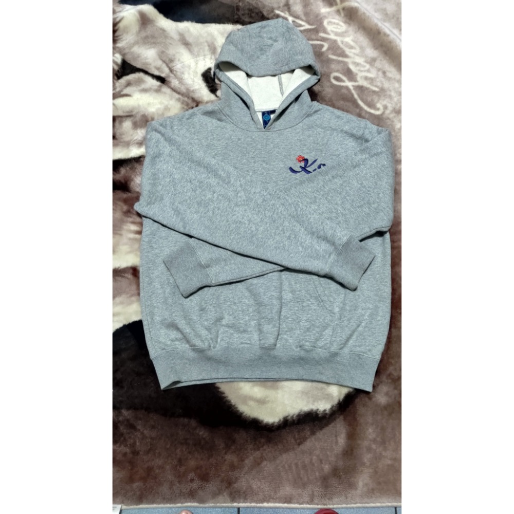 日本藍 NIPPON BLUE 刺繡 連帽T 長袖 厚磅 L 2000-細節圖2