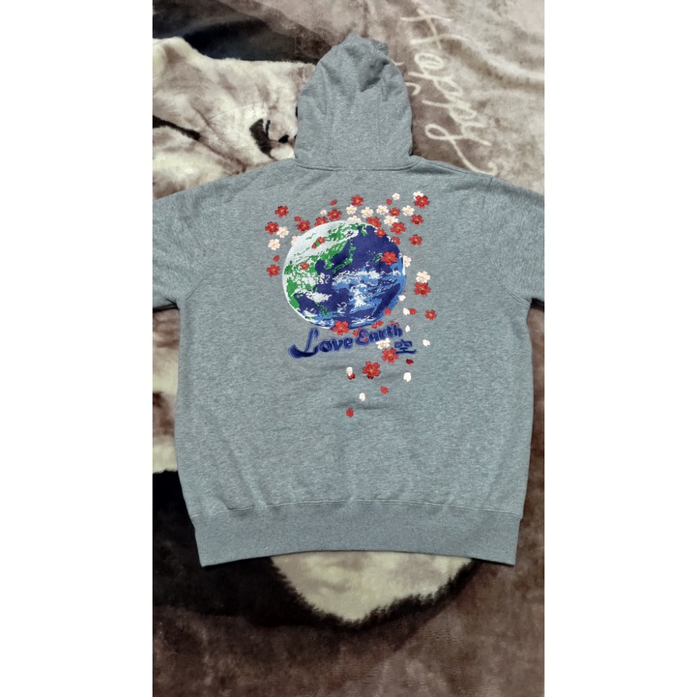 日本藍 NIPPON BLUE 刺繡 連帽T 長袖 厚磅 L 2000-細節圖3