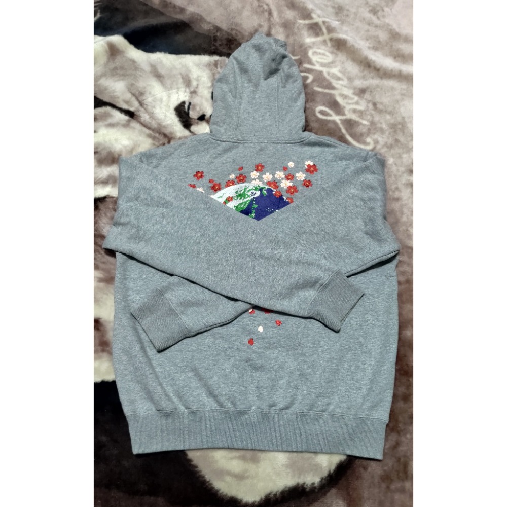 日本藍 NIPPON BLUE 刺繡 連帽T 長袖 厚磅 L 2000-細節圖4