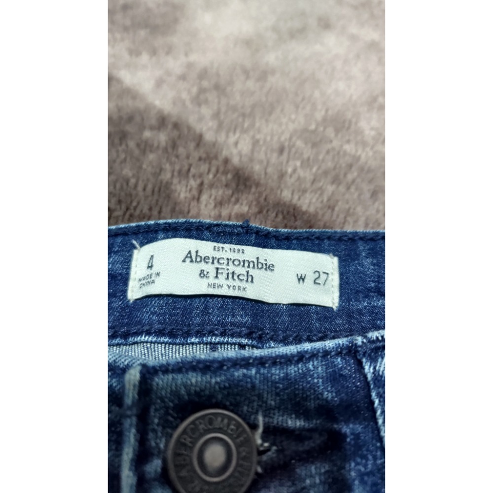 Abercrombie&Fitch 女款 彈性 高腰 牛仔褲 27腰 650-細節圖6