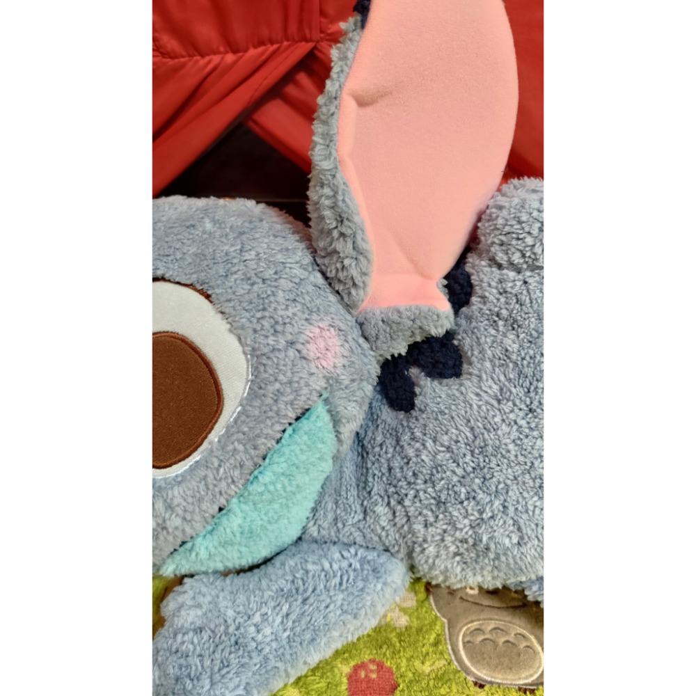 迪士尼 史迪奇 SEGA 長毛絨毛娃娃 臉紅紅 害羞 趴姿 680-細節圖2