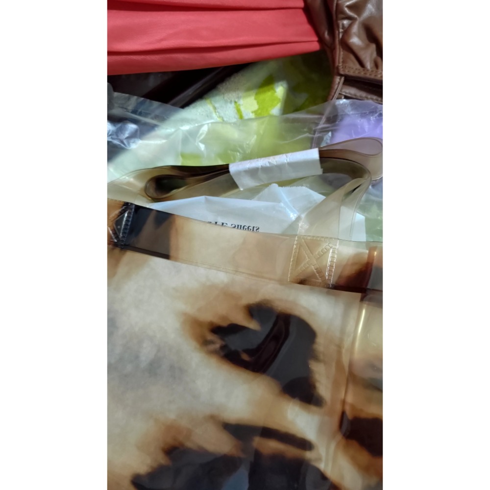 全新 Burberry 動物紋半透明防水 手提袋 肩背袋 480-細節圖2