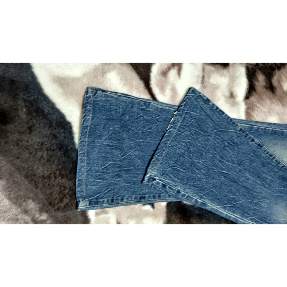 BLUE WAY 女款 喇叭褲 28腰 真皮logo 500-細節圖6