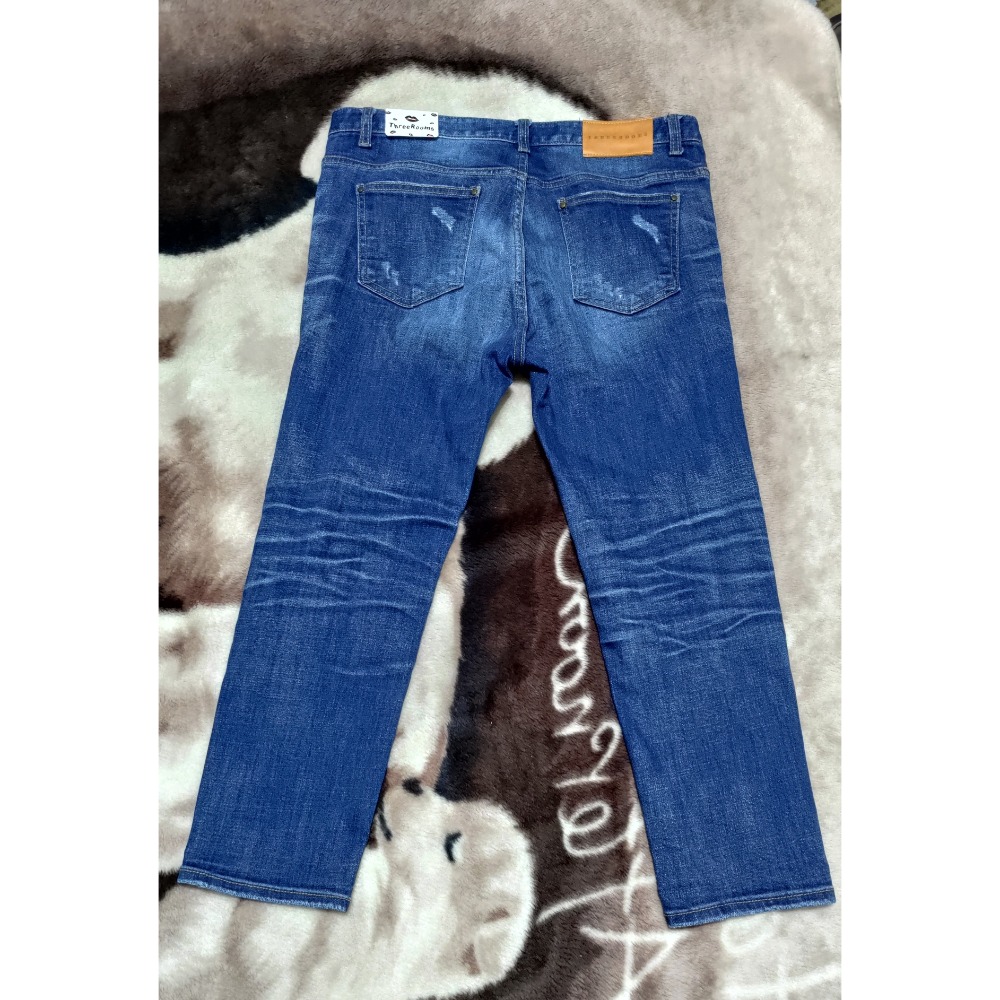 HowLuk 正韓 彈性 牛仔褲 XL 微刷破 600 THREE ROOM XL 彈性 牛仔褲全新880-細節圖6