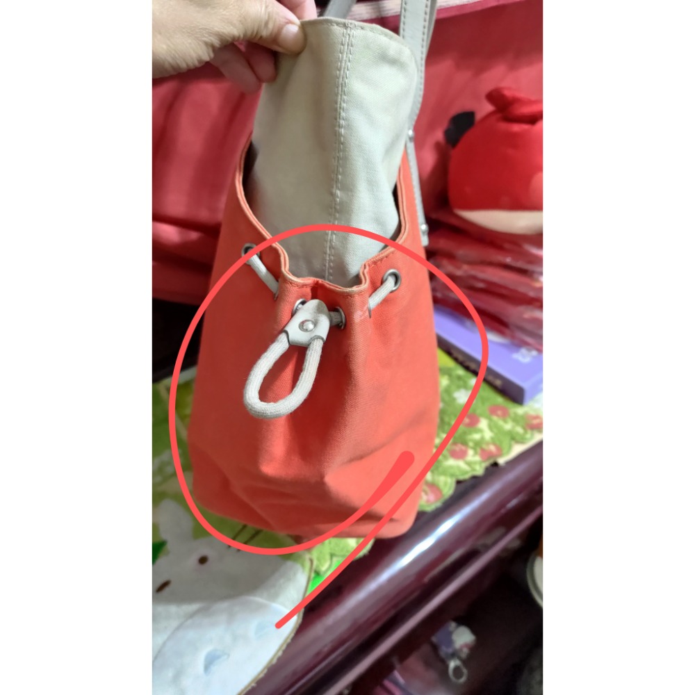 LANCOME 蘭寇 立體  防潑水 收納包 agnes b 雙色帆布 肩背包 托特包-細節圖4