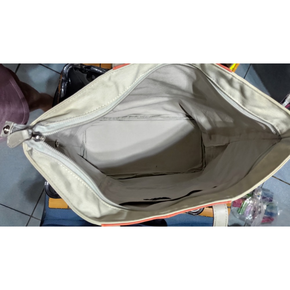 LANCOME 蘭寇 立體  防潑水 收納包 agnes b 雙色帆布 肩背包 托特包-細節圖6