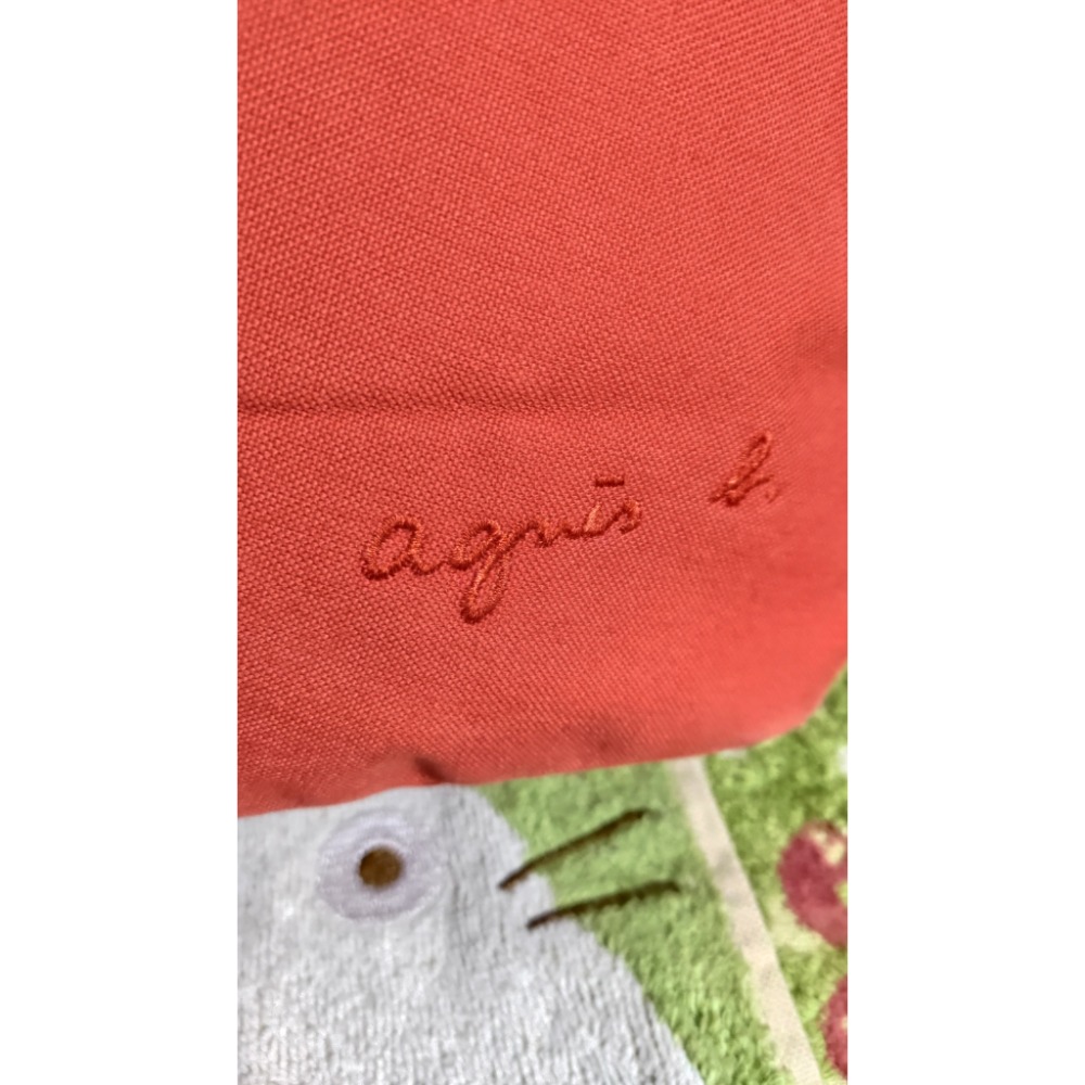 LANCOME 蘭寇 立體  防潑水 收納包 agnes b 雙色帆布 肩背包 托特包-細節圖10