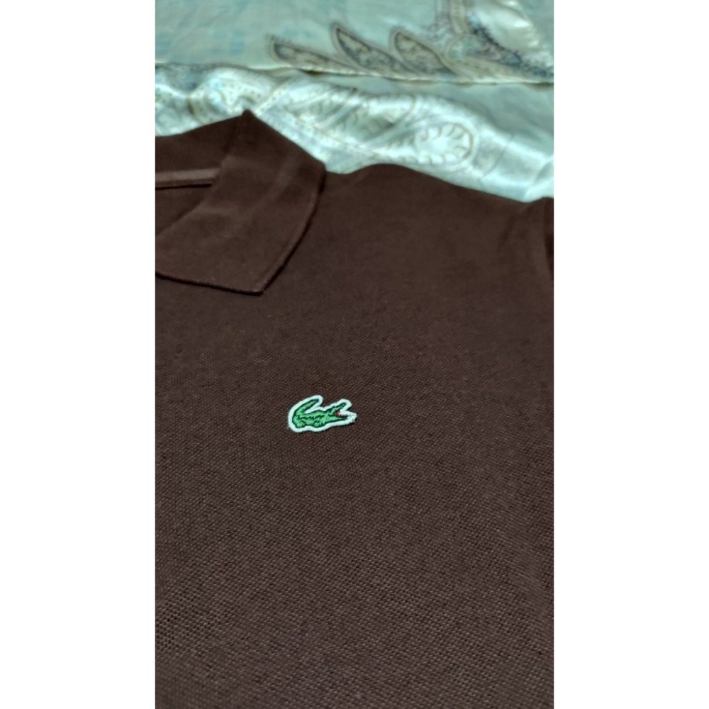 二手 Lacoste 鱷魚牌 刺繡logo polo衫 短袖 38號 漫威 海軍藍 上衣 S-細節圖7