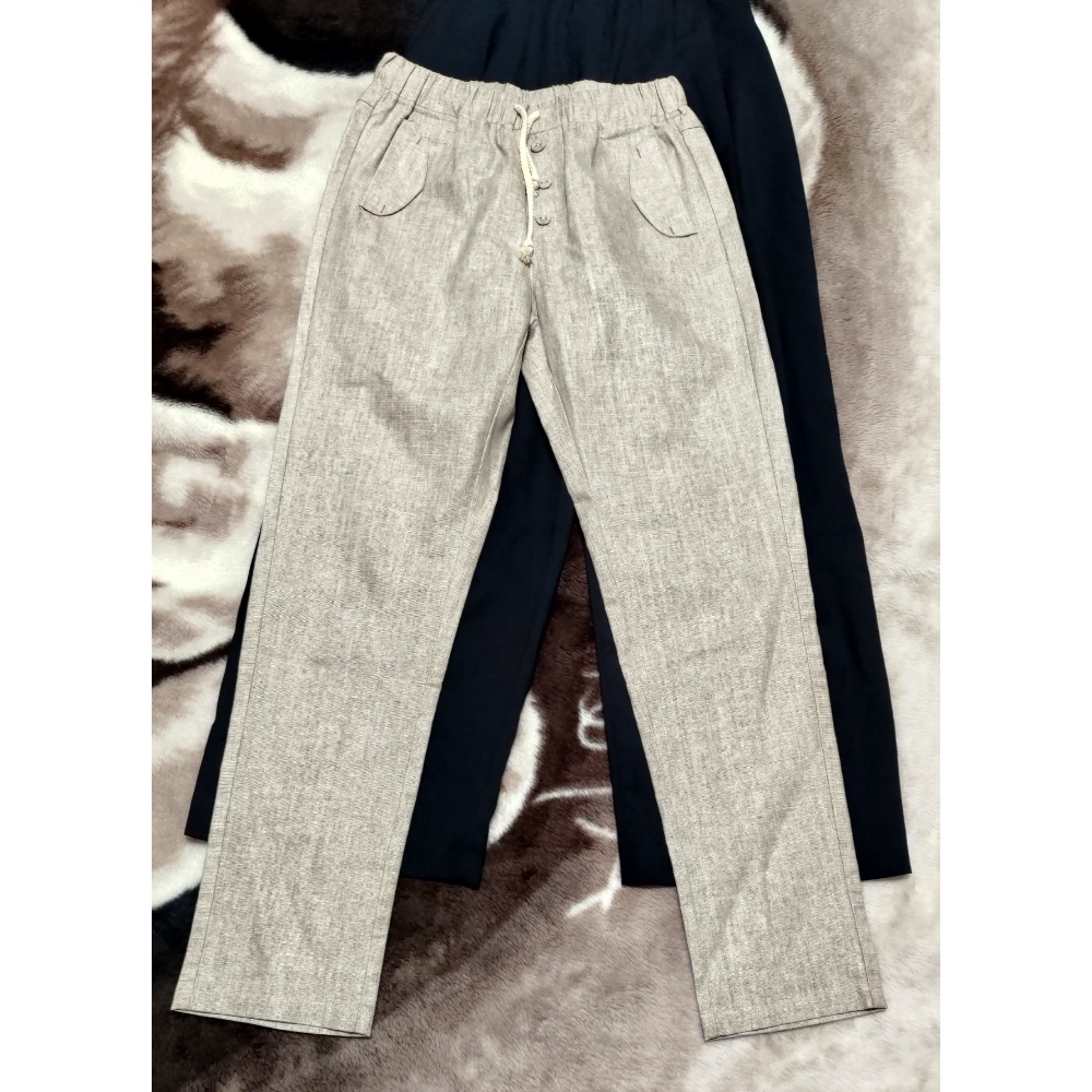 二手 正韓 black fuchsia 寬長褲 F 專櫃剪標鬆緊腰 長褲M-細節圖2