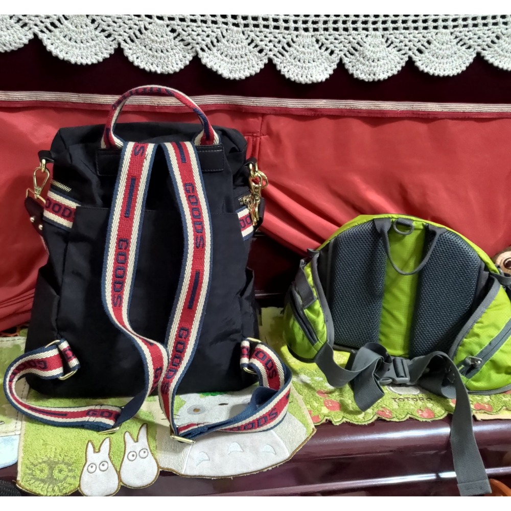 二手 GOODS 手提 後背 側背包 防潑水 DIBOTE 多功能 腰包 綠色-細節圖2