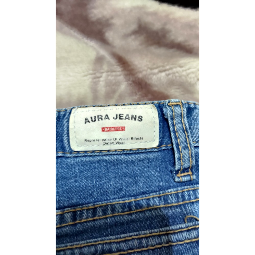 二手 正韓 THE AURA 彈性牛仔短裙 S ZARA 彈性 牛仔褲 S-細節圖3