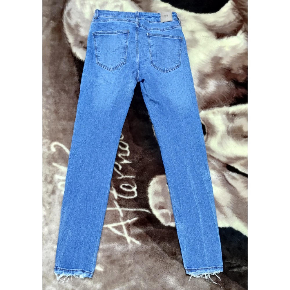 二手 正韓 THE AURA 彈性牛仔短裙 S ZARA 彈性 牛仔褲 S-細節圖8