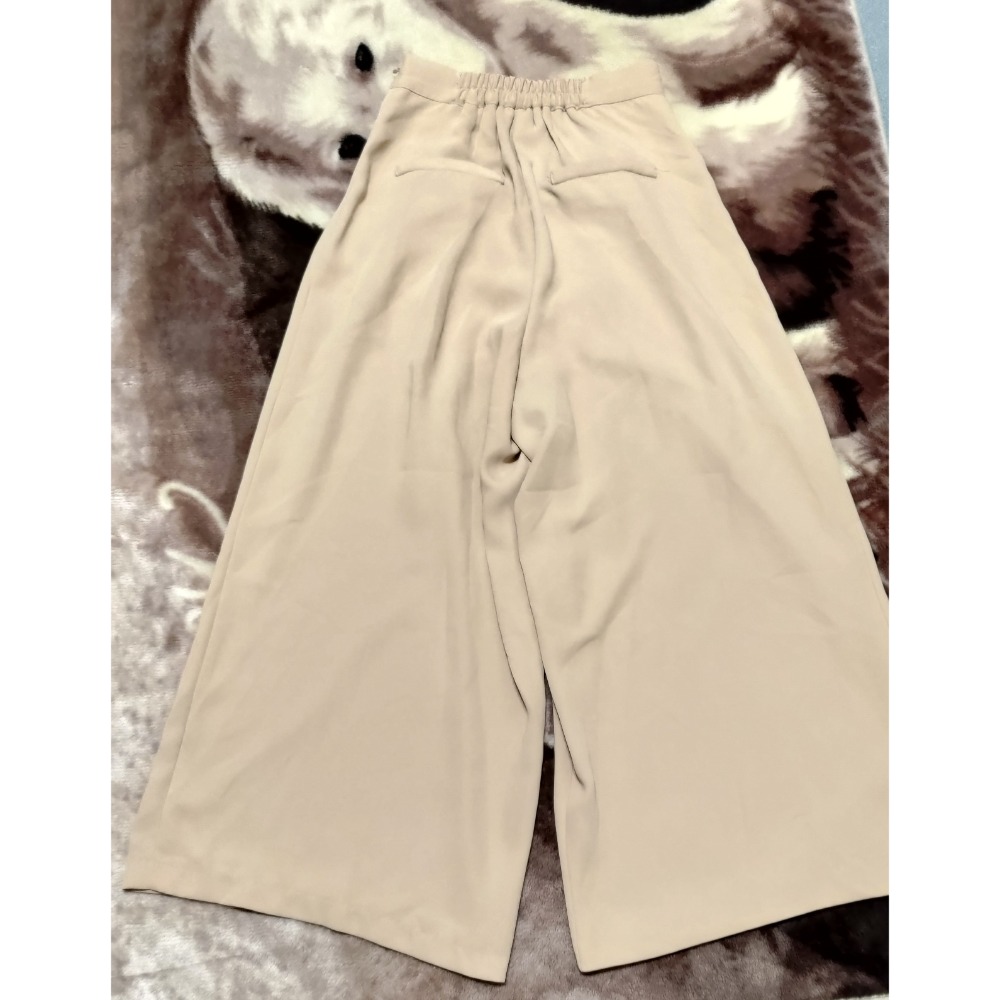 二手 TIZZI 杏色爽膚休閒 寬長褲 普通的紫色休閒長褲-細節圖6