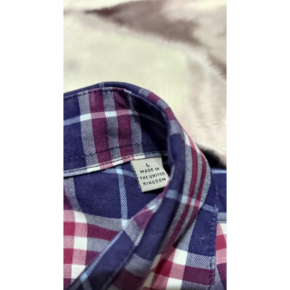 二手 短袖 格紋襯衫 L 男款-細節圖4