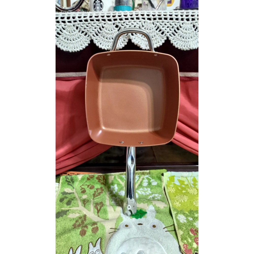 二手 Copper Chef 陶瓷不沾 24公分 單柄方型 不沾鍋 IH爐/電磁適HAPPYCALL深炒鍋28公-細節圖6