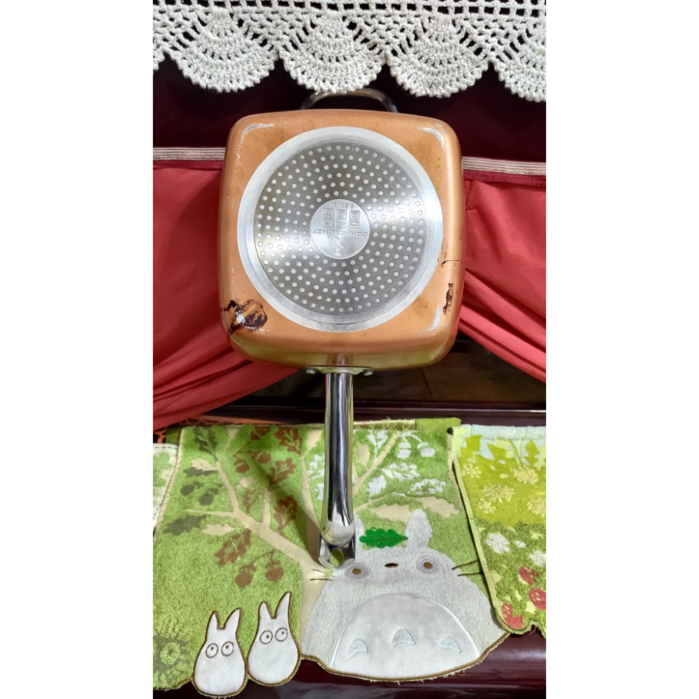 二手 Copper Chef 陶瓷不沾 24公分 單柄方型 不沾鍋 IH爐/電磁適HAPPYCALL深炒鍋28公-細節圖7