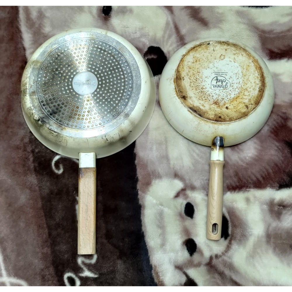 二手 NEOFLAM 28公分 Green Chef  專利鑽石不沾鍋 深煎鍋  奶油白 24公分-細節圖2