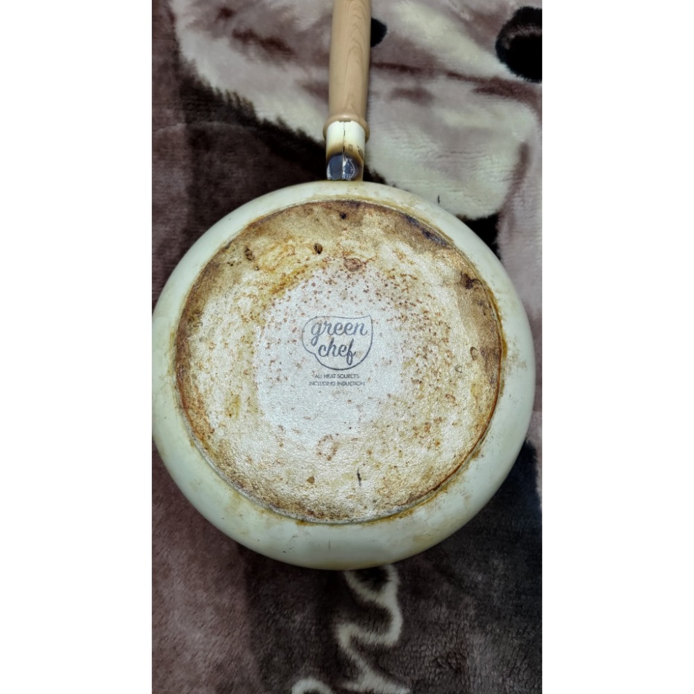 二手 NEOFLAM 28公分 Green Chef  專利鑽石不沾鍋 深煎鍋  奶油白 24公分-細節圖6