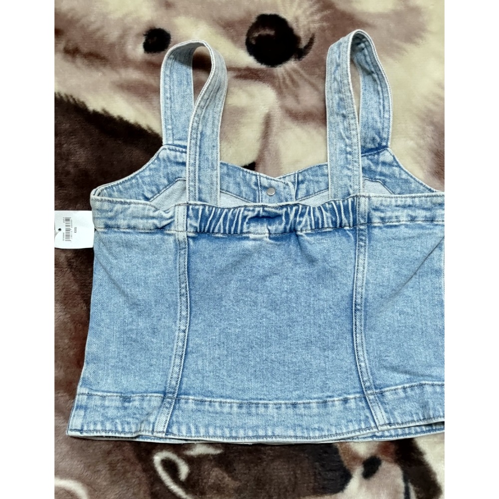 二手 Gap 歐美風牛仔吊帶背心 藍色 XXS 得藝服飾 9號 背心吊帶裙-細節圖2