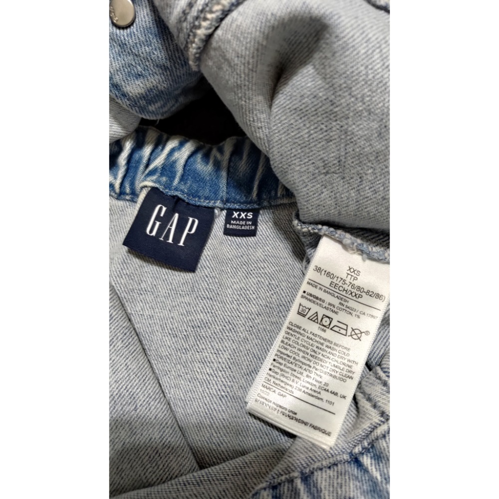 二手 Gap 歐美風牛仔吊帶背心 藍色 XXS 得藝服飾 9號 背心吊帶裙-細節圖4