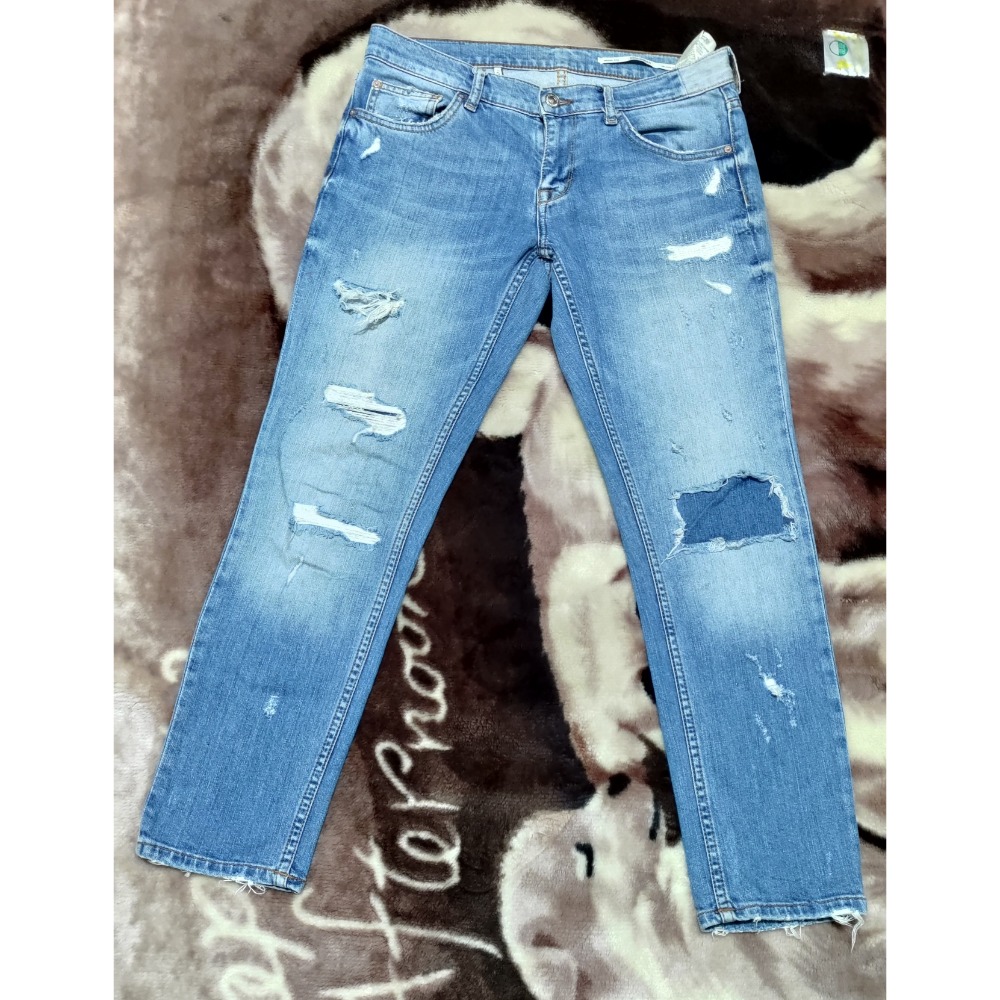 二手 ZW 直筒 九分褲 牛仔 低腰褲 真皮logo 26腰  UNIQLO 九分 休閒褲 S-細節圖5