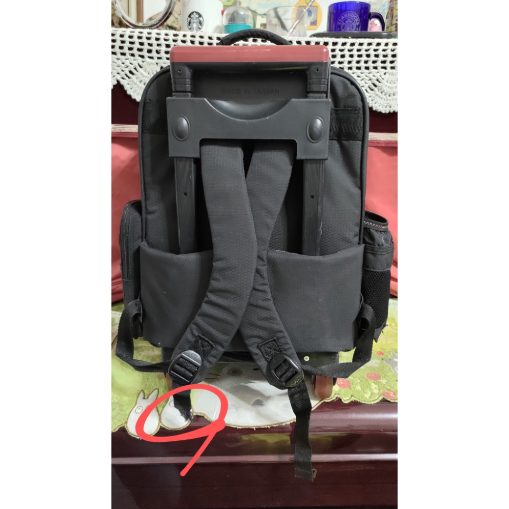 二手 UnMe 高年級 拉桿後背 兩用書包 黑色-細節圖2