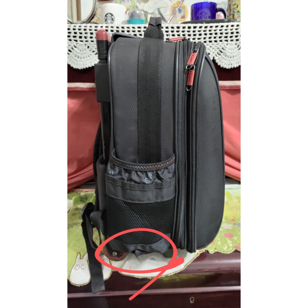二手 UnMe 高年級 拉桿後背 兩用書包 黑色-細節圖3